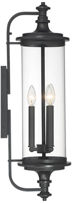 Possini Euro Design Medici Modern Outdoor Wall Light Fixture Black 28" Clear Glass For Post Exterior Barn Deck House Porch Yard Patio Home Outside 6 Possini Euro Design Medici Modern Outdoor Wall Light Fixture Black 28" Clear Glass For Post Exterior Barn Deck House Porch Yard Patio Home Outside - Image 6