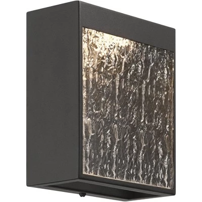 Possini Euro Design Possini Euro Sofia 8 1/2"H Black Glass LED Outdoor Wall Light Set Of 2 5 Possini Euro Design Possini Euro Sofia 8 1/2"H Black Glass LED Outdoor Wall Light Set Of 2 - Image 5