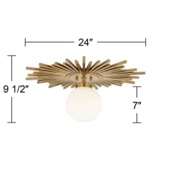 Possini Euro Design Hazel Modern Ceiling Light Semi Flush Mount Fixture 24" Wide Warm Brass White Globe Shade For Bedroom Kitchen Living Room Hallway 13 Possini Euro Design Hazel Modern Ceiling Light Semi Flush Mount Fixture 24" Wide Warm Brass White Globe Shade For Bedroom Kitchen Living Room Hallway -Possini Euro Design Sales GUEST abd1820f 6891 4ab0 a543 8a21515dfd36
