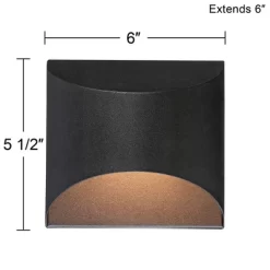 Possini Euro Design Ratner Modern Wall Light Sconce Textured Black Hardwire 6" Fixture LED For Bedroom Bathroom Vanity Reading Living Room Hallway -Possini Euro Design Sales GUEST ac1917a8 78c7 4ddf b069 ae6c54d5d690