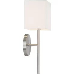 Possini Euro Design Favreau Modern Wall Light Sconce Brushed Nickel Hardwire 8" Fixture Rectangular Linen For Bedroom Reading Living Room Hallway Home -Possini Euro Design Sales GUEST ac1adb13 746b 49df abe9 f00706449737