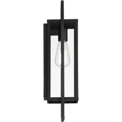 Possini Euro Design Jericho Modern Outdoor Wall Light Fixture Textured Black Metal 19" Clear Glass Panel For Post Exterior Barn Deck House Porch Yard -Possini Euro Design Sales GUEST ac45f3da ab77 41f1 9439 8c27f3afed8a