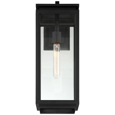 Possini Euro Design Atkins 21 1/4" High Modern Outdoor Wall Light Fixture Mount Porch House Weatherproof Matte Black Die Cast Metal Clear Glass Shade 8 Possini Euro Design Atkins 21 1/4" High Modern Outdoor Wall Light Fixture Mount Porch House Weatherproof Matte Black Die Cast Metal Clear Glass Shade - Image 8