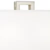 Possini Euro Design Modern Table Lamps 30" Tall Set Of 2 Brushed Nickel Open Rectangular White Box Shade For Living Room Family Bedroom
