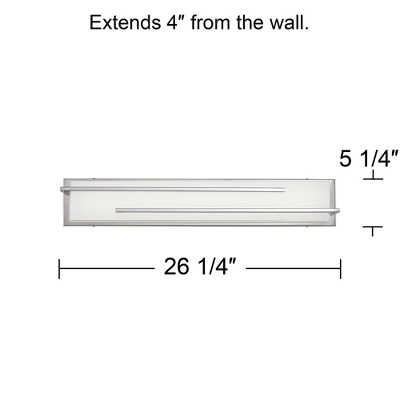 Possini Euro Design Jada Modern Wall Light Chrome Hardwire 26 1/4" Light Bar LED Fixture White Glass For Bedroom Bathroom Vanity Reading Living Room 7 Possini Euro Design Jada Modern Wall Light Chrome Hardwire 26 1/4" Light Bar LED Fixture White Glass For Bedroom Bathroom Vanity Reading Living Room - Image 7