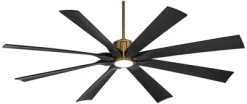 70" Possini Euro Design Defender Modern Indoor Outdoor Ceiling Fan With Dimmable LED Light Remote Soft Brass Matte Black Damp Rated For Patio Exterior -Possini Euro Design Sales GUEST aff56440 e291 4646 967f e0900943b78b