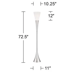Possini Euro Design Piazza Modern Torchiere Floor Lamp 72 1/2" Tall Brushed Nickel Metal Frosted White Glass Shade For Living Room Bedroom Office Home -Possini Euro Design Sales GUEST b0bb1c55 87f2 48b0 8824 8d3003b83b64