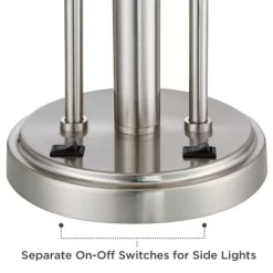 Possini Euro Design Wagner Modern Table Lamp 29 3/4" Tall Brushed Nickel With USB Charging Port And LED Gooseneck Lights White Shade For Living Room -Possini Euro Design Sales GUEST b0c86ab6 cad2 4dff 9a04 ec5f2827a6cb