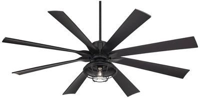 70" Possini Euro Design Defender Modern Industrial Indoor Outdoor Ceiling Fan LED Light Remote Matte Black Damp Rated Patio House 6 70" Possini Euro Design Defender Modern Industrial Indoor Outdoor Ceiling Fan LED Light Remote Matte Black Damp Rated Patio House - Image 6