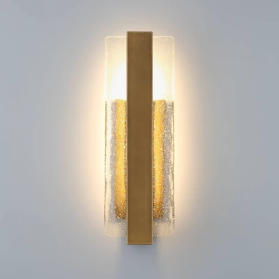Possini Euro Design Possini Euro Cascadia 18"H Brass Piastra Glass LED Outdoor Wall Light 8 Possini Euro Design Possini Euro Cascadia 18"H Brass Piastra Glass LED Outdoor Wall Light - Image 8