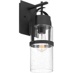 Possini Euro Design Caramela 16" High Modern Outdoor Wall Light Fixture Mount Porch House Exterior Outside Weatherproof Black Metal Clear Glass Shade -Possini Euro Design Sales GUEST b1fbb800 ff1f 40e8 a69a a770d7b8c278
