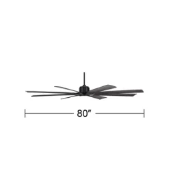 80" Possini Euro Design Defender Modern Indoor Outdoor Ceiling Fan With Dimmable LED Light Remote Control Matte Black Damp Rated For Patio Exterior -Possini Euro Design Sales GUEST b206d715 2a50 42eb 9f3b e5a55b2a5f89