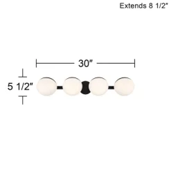 Possini Euro Design Celine Modern Wall Light Black Hardwire 30" 4-Light Fixture Opal White Glass Globe Shade For Bathroom Vanity 10 Possini Euro Design Celine Modern Wall Light Black Hardwire 30" 4-Light Fixture Opal White Glass Globe Shade For Bathroom Vanity -Possini Euro Design Sales GUEST b2076d32 2718 4a5c 84f9 029307f09842