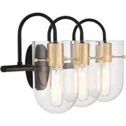 Possini Euro Design Solomon Modern Wall Light Black Hardwire 24" 3-Light Fixture Warm Brass Accents Clear Glass Shade For Bathroom 14 Possini Euro Design Solomon Modern Wall Light Black Hardwire 24" 3-Light Fixture Warm Brass Accents Clear Glass Shade For Bathroom -Possini Euro Design Sales GUEST b24e7c56 e943 4652 9dcc 96c541997324