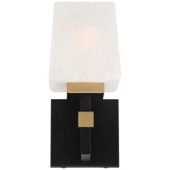 Possini Euro Design Beauregard Modern Wall Light Sconce Black Gold Hardwire 4 1/2" Fixture Square Linen Glass For Bedroom Reading Hallway House Home -Possini Euro Design Sales GUEST b2c6a417 0f72 4973 ac87 f7166672d3ae