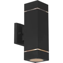 Possini Euro Design Skyridge 11 3/4" High Mid Century Modern Outdoor Wall Light Fixture Mount Porch House Exterior Up-Down LED Bulb Black Aluminum -Possini Euro Design Sales GUEST b2e3e25e 285c 46f3 a1d5 ad330235767a