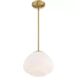 Possini Euro Design Orilla Brass Mini Pendant Light 11 3/4" Wide Mid Century Modern White Opal Glass Shade For Dining Room House Foyer Kitchen Island -Possini Euro Design Sales GUEST b30bd1e8 35ac 46e4 afe7 4dbfc3645d7c