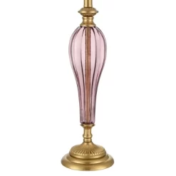 Possini Euro Design Clarrissa 31 1/2" Tall Fluted Vase Large Traditional End Table Lamp Pink Brass Finish Glass Single White Shade Living Room Bedroom 12 Possini Euro Design Clarrissa 31 1/2" Tall Fluted Vase Large Traditional End Table Lamp Pink Brass Finish Glass Single White Shade Living Room Bedroom -Possini Euro Design Sales GUEST b37e62b2 0306 4ffb a352 4fc45e413233