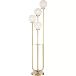 Possini Euro Design Candide Mid Century Modern Floor Lamp With Riser 74" Tall Warm Gold Metal 4 Light LED Glass Globe Shade For Living Room Reading -Possini Euro Design Sales GUEST b3c5c79d 6e02 455e 8ac6 841c5728090f