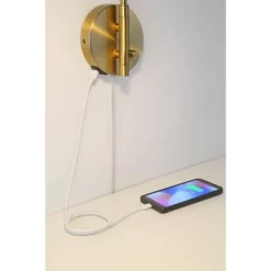 Possini Euro Design Keegan Modern Swing Arm Wall Lamp With Dual USB Ports Warm Gold Plug-In Light Fixture Adjustable For Bedroom 13 Possini Euro Design Keegan Modern Swing Arm Wall Lamp With Dual USB Ports Warm Gold Plug-In Light Fixture Adjustable For Bedroom -Possini Euro Design Sales GUEST b46d585e bed3 4b35 b069 a2b0210ebef3