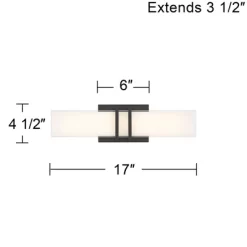 Possini Euro Design Possini Euro Exeter 17" Wide Black LED Bathroom Vanity Light -Possini Euro Design Sales GUEST b4becce2 8531 4ca1 bea8 f415ce5bbc60