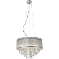 Possini Euro Design Jolie Chrome Chandelier Lighting 20" Wide Modern Crystal Silver Fabric Shade 7-Light Fixture For Dining Room House Kitchen Island -Possini Euro Design Sales GUEST b5a3f889 4381 402d 9fe1 a088bafb958c