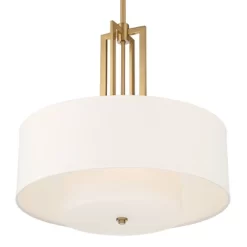Possini Euro Design Sundry Warm Brass Pendant Chandelier 24" Wide Modern Double Drum Shades 4-Light Fixture For Dining Room House Foyer Kitchen Island -Possini Euro Design Sales GUEST b62fb6db 0008 449f 883d d4bac943b4b4