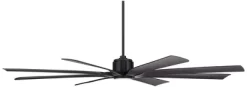 80" Possini Euro Design Defender Modern Indoor Outdoor Ceiling Fan With Dimmable LED Light Remote Control Matte Black Damp Rated For Patio Exterior -Possini Euro Design Sales GUEST b6534ffd 2070 4b9c a973 0c66d14ea353