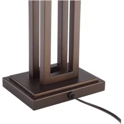 Possini Euro Design Gossard Modern Industrial Table Lamp 30" Tall Bronze With USB Charging Port White Rectangular Shade For Bedroom Living Room Office -Possini Euro Design Sales GUEST b6784666 f9e5 4104 ba08 60412db3475f