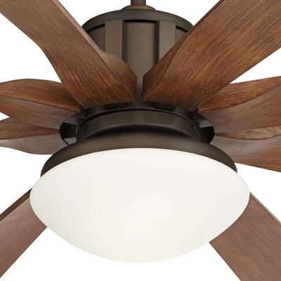 70" Possini Euro Design Industrial Outdoor Ceiling Fan With LED Light Remote Oil Rubbed Bronze Opal Glass Damp Rated For Patio 2 70" Possini Euro Design Industrial Outdoor Ceiling Fan With LED Light Remote Oil Rubbed Bronze Opal Glass Damp Rated For Patio - Image 2