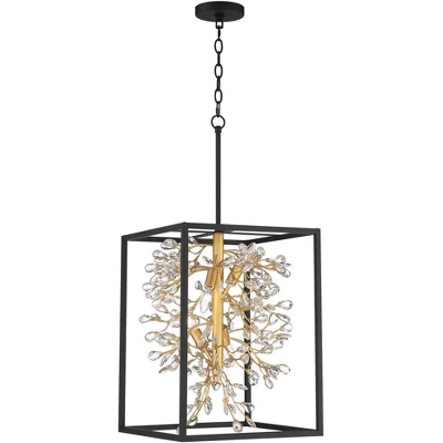 Possini Euro Design Carrine Black Gold Pendant Chandelier 15 1/4" Wide Modern Clear Crystal 4-Light Fixture For Dining Room House Foyer Kitchen Island 5 Possini Euro Design Carrine Black Gold Pendant Chandelier 15 1/4" Wide Modern Clear Crystal 4-Light Fixture For Dining Room House Foyer Kitchen Island - Image 5