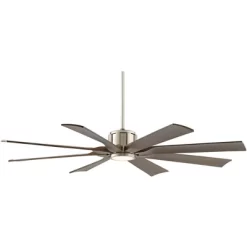 60" Possini Euro Design Modern Indoor Outdoor Ceiling Fan With Light LED Dimmable Remote Brushed Nickel Light Wood Damp Rated Patio Porch -Possini Euro Design Sales GUEST b988bec1 6d00 4e6b a0d7 a4f6d5523a00