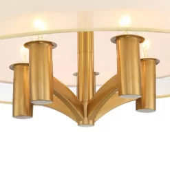 Possini Euro Design Caliari Modern Ceiling Light Semi Flush Mount Fixture 18" Wide Warm Brass Double Drum Shade For Bedroom Kitchen Hallway Bathroom -Possini Euro Design Sales GUEST b9edfb1f 383a 41b9 b3c8 a393fc06e83c