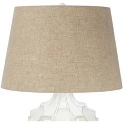 Possini Euro Design Cosgrove Modern Mid Century Table Lamp 26 1/2" High White Glazed Ceramic Light Brown Linen Drum Shade For Bedroom Living Room Home 10 Possini Euro Design Cosgrove Modern Mid Century Table Lamp 26 1/2" High White Glazed Ceramic Light Brown Linen Drum Shade For Bedroom Living Room Home -Possini Euro Design Sales GUEST ba76c594 612f 4ebb 9159 ec0c2bf5c449