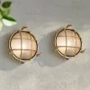 Possini Euro Design Possini Euro Anjali 10"H Brass Bulkhead Outdoor Wall Light Set Of 2