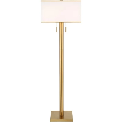 Possini Euro Design Bolivar Mid Century Modern 72" Tall Standing Floor Lamp Light Large Oversized 2-Light Pull Chain Metal Warm Gold Finish Bedroom 6 Possini Euro Design Bolivar Mid Century Modern 72" Tall Standing Floor Lamp Light Large Oversized 2-Light Pull Chain Metal Warm Gold Finish Bedroom - Image 6