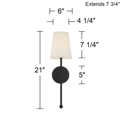Possini Euro Design Elena Modern Wall Light Sconces Set Of 2 Matte Black Metal Hardwire 6" Fixture Cream Linen Shade For Bedroom Living Room Hallway 9 Possini Euro Design Elena Modern Wall Light Sconces Set Of 2 Matte Black Metal Hardwire 6" Fixture Cream Linen Shade For Bedroom Living Room Hallway -Possini Euro Design Sales GUEST bc0f4bb4 5755 4e0a 8d03 71bdc546e292 1