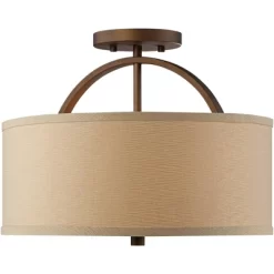 Possini Euro Design Halsted Modern Ceiling Light Semi Flush Mount Fixture 15" Wide Brushed Bronze 2-Light Oatmeal Linen Drum For Bedroom Living Room 9 Possini Euro Design Halsted Modern Ceiling Light Semi Flush Mount Fixture 15" Wide Brushed Bronze 2-Light Oatmeal Linen Drum For Bedroom Living Room -Possini Euro Design Sales GUEST bd8bffae 3ad9 41dc bc1b 11de48eff671