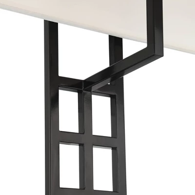 Possini Euro Design Ventano Modern Wall Lamp Matte Black Metal Plug-in 16" Light Fixture White Linen Shade For Bedroom Living Room House Hallway 8 Possini Euro Design Ventano Modern Wall Lamp Matte Black Metal Plug-in 16" Light Fixture White Linen Shade For Bedroom Living Room House Hallway - Image 8