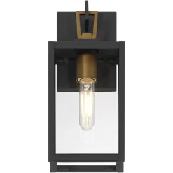 Possini Euro Design Possini Euro Trystin 13" High Black And Brass Outdoor Wall Light -Possini Euro Design Sales GUEST c1827913 6f98 4389 a5e8 cacc4ec7e7b9