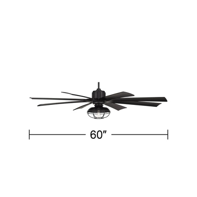 70" Possini Euro Design Defender Modern Industrial Indoor Outdoor Ceiling Fan LED Light Remote Matte Black Damp Rated Patio House 3 70" Possini Euro Design Defender Modern Industrial Indoor Outdoor Ceiling Fan LED Light Remote Matte Black Damp Rated Patio House - Image 3