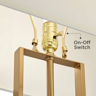 Pacific Coast Lighting Disc Modern 68" Tall Standing Floor Lamp Marble Gold Finish Living Room Bedroom House Reading Office Rectangle White Shade 4 Pacific Coast Lighting Disc Modern 68" Tall Standing Floor Lamp Marble Gold Finish Living Room Bedroom House Reading Office Rectangle White Shade - Image 4