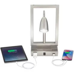 Possini Euro Design Modern Table Lamp With USB Outlet Reading Light LED 29.25" Tall Brushed Nickel Rectangular Off White Shade Bedroom Office 10 Possini Euro Design Modern Table Lamp With USB Outlet Reading Light LED 29.25" Tall Brushed Nickel Rectangular Off White Shade Bedroom Office -Possini Euro Design Sales GUEST c35c7439 94c9 43f0 9cd2 642b430b7a03
