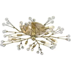 Possini Euro Design Ceiling Light Semi Flush Mount Fixture LED Brass 27 1/2" Wide 10-Light Crystal Berry For Living Room -Possini Euro Design Sales GUEST c41857f5 626a 4dda a835 2734a4fd62aa