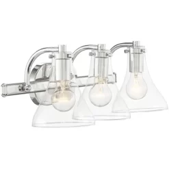 Possini Euro Design Sorren Industrial Modern Wall Light Polished Chrome Hardwire 20 1/2" 3-Light Fixture Clear Glass For Bedroom Bathroom Vanity Home -Possini Euro Design Sales GUEST c456d93c b516 460b 8741 59e57ee7a406