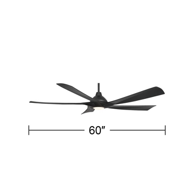 Possini Euro Design 60" Eloquent Modern Indoor Outdoor Ceiling Fan 5 Blade LED Light Remote Control Matte Black Finish Bedroom Patio Damp Rated 3 Possini Euro Design 60" Eloquent Modern Indoor Outdoor Ceiling Fan 5 Blade LED Light Remote Control Matte Black Finish Bedroom Patio Damp Rated - Image 3