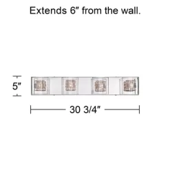 Possini Euro Design Modern Wall Light Four-Light Chrome 30.75" Vanity Fixture For Bathroom Over Mirror -Possini Euro Design Sales GUEST c52523e4 6468 46be a45f c36f50581220