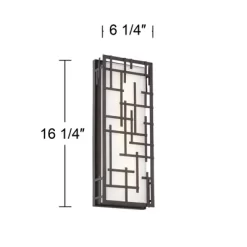 Possini Euro Design Outdoor Wall Light Fixture Bronze LED 16 1/4" High White Cased Glass For Exterior Barn Deck House Porch Yard Patio Outside Garage -Possini Euro Design Sales GUEST c61dd1f5 0f65 4c94 862a 8777ab425e53