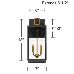 Possini Euro Design Possini Euro Trystin 18"H Black & Brass 2-Light Outdoor Wall Light 15 Possini Euro Design Possini Euro Trystin 18"H Black & Brass 2-Light Outdoor Wall Light -Possini Euro Design Sales GUEST c677c525 dc3e 4ed1 8f77 30b89a16e623