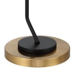 Possini Euro Design Tarrah Mid Century Modern 63" Tall Chairside Arc Floor Lamp Gold Black Metal Clear Glass Shade For Living Room House -Possini Euro Design Sales GUEST c69a5568 c5b5 4cb6 ad5f 8193aaf3cfa3